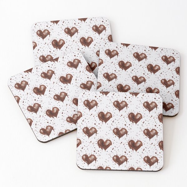 Item preview, Chocolate Hearts liquid, seamless pattern designed and sold by DimyStickers.
