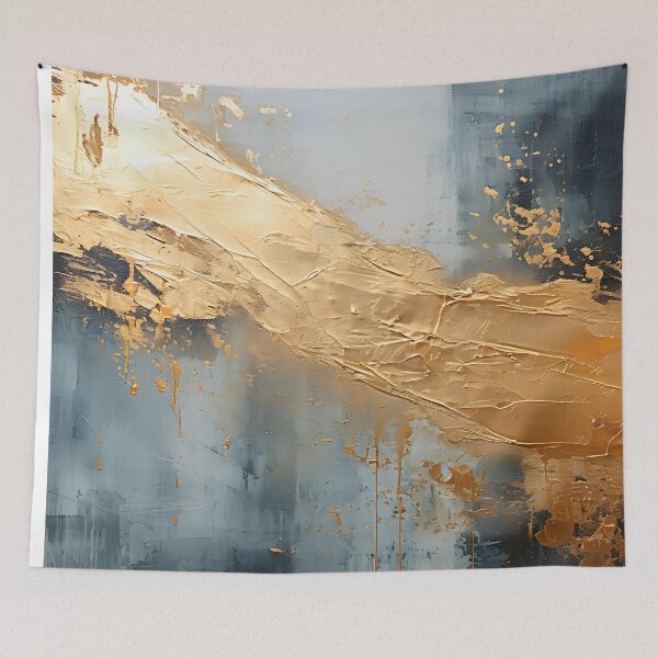 Item preview, Abstract paintings gold texture murals wood wall art designed and sold by ArteeInnovation.