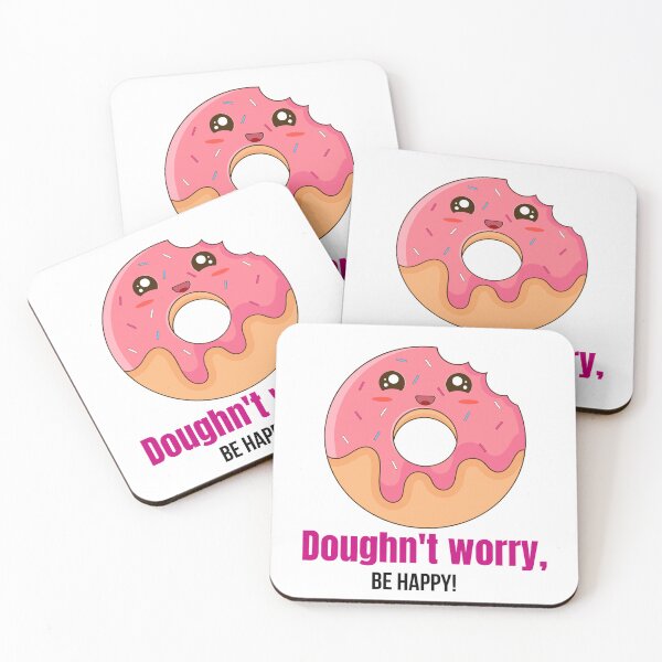 Item preview, Doughn't Worry, Be Happy: Doughnut Food Pun With Pink Donut and Sprinkles for a Doughnut Lover designed and sold by mimiscreativity.