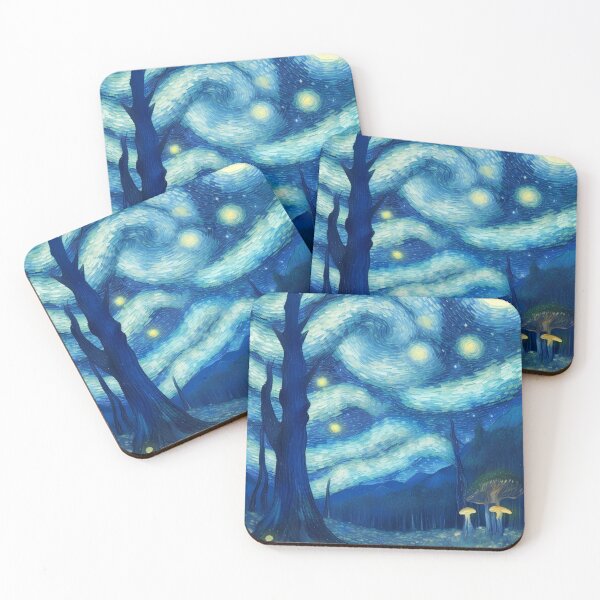 Item preview, Blue Starry Night - Magic Mushroom Forest #28 designed and sold by Scarlet Swan.