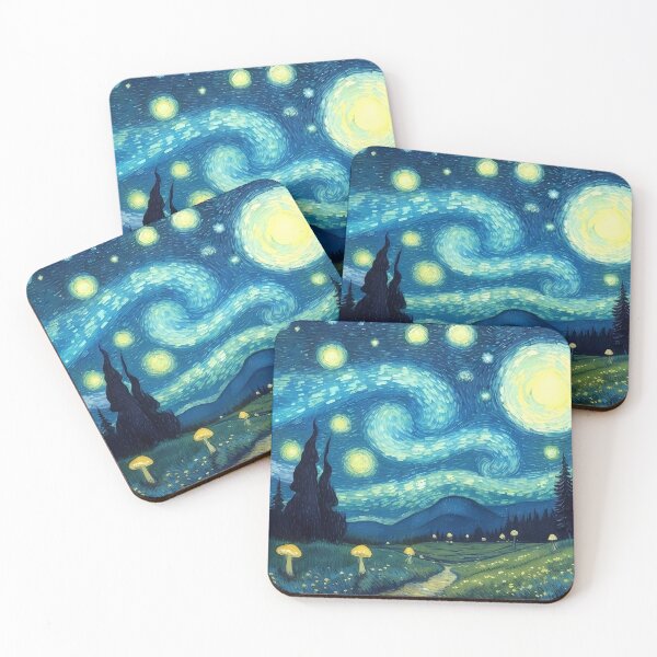 Item preview, Blue Starry Night - Magic Mushroom Forest #29 designed and sold by Scarlet Swan.