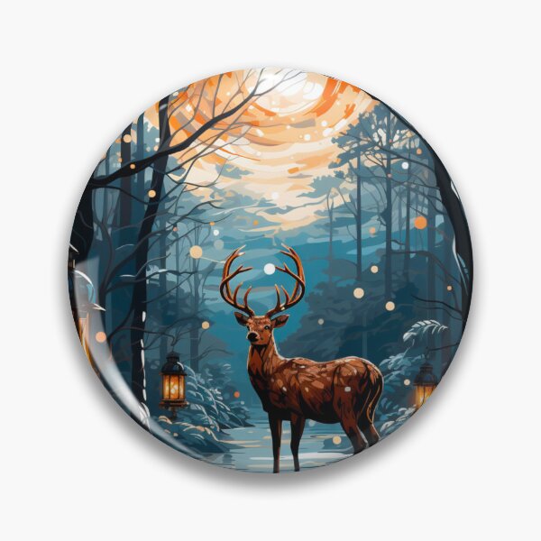 Item preview, Stag In The Lantern Forest designed and sold by FoxTreeDesign.