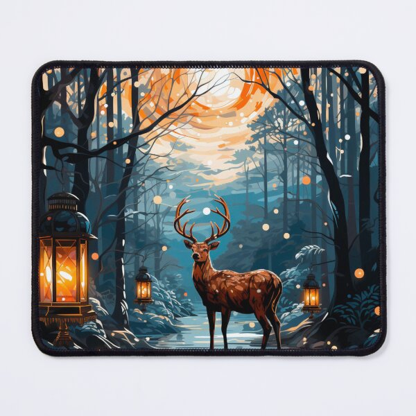 Item preview, Stag In The Lantern Forest designed and sold by FoxTreeDesign.