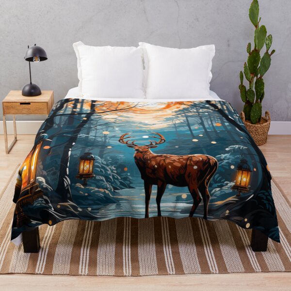 Item preview, Stag In The Lantern Forest designed and sold by FoxTreeDesign.