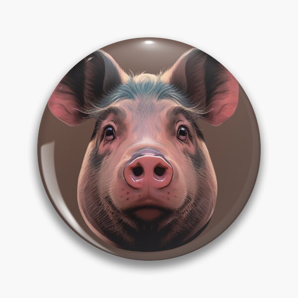 Item preview, The head of a pink dirty pig designed and sold by HarridanCreates.