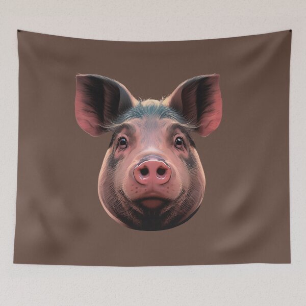 Item preview, The head of a pink dirty pig designed and sold by HarridanCreates.
