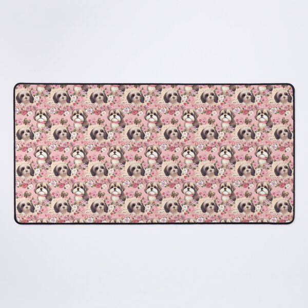 Artikelvorschau, Shih Tzu Muster, Blumenmuster, Ästhetik, Dogart entworfen und verkauft von whiteraven-shop.
