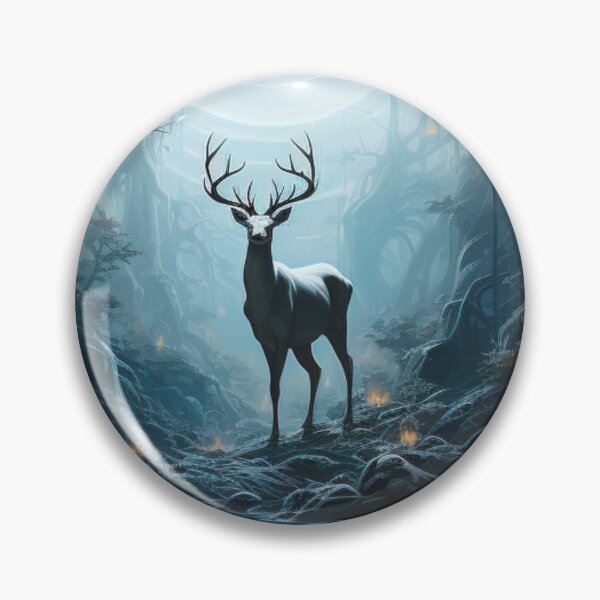 Item preview, Ethereal White Stag In The Floral Lantern Forest designed and sold by FoxTreeDesign.