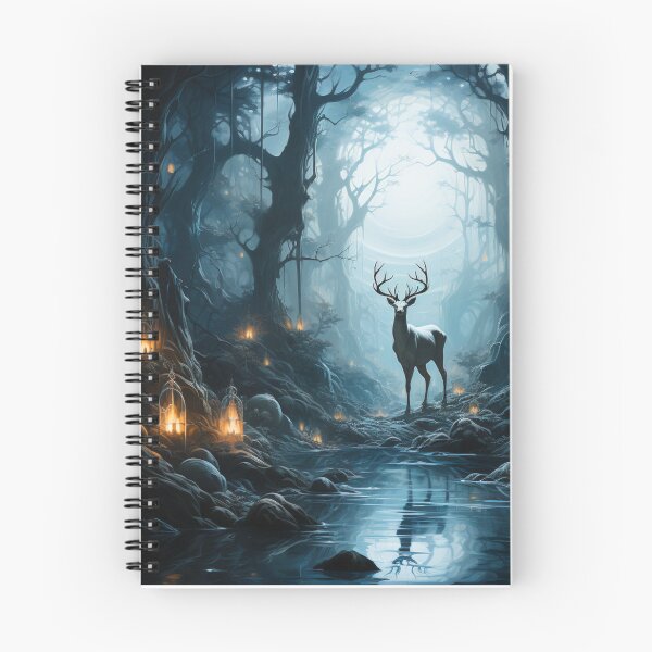 Item preview, Ethereal White Stag In The Floral Lantern Forest designed and sold by FoxTreeDesign.