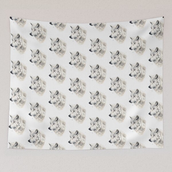 Item preview, Winter's Ghost: Albino Wolf Watercolour Art designed and sold by geodedebit.