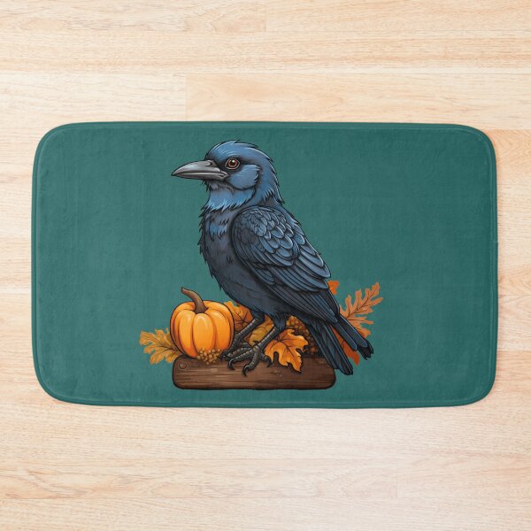 Item preview, Halloween Raven Bird With Pumpkin designed and sold by FoxTreeDesign.