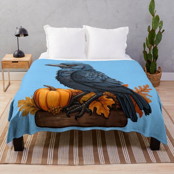 Item preview, Halloween Raven Bird With Pumpkin designed and sold by FoxTreeDesign.