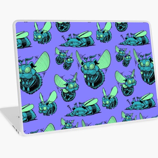 Pug Bees - Blue/Green Pattern Laptop Skin