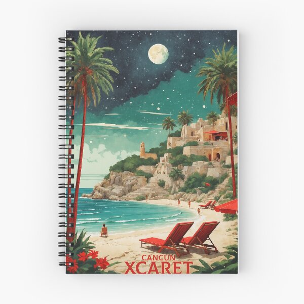 Item preview, Cancun Xcaret Mexico Vintage Poster designed and sold by TravelersGems.