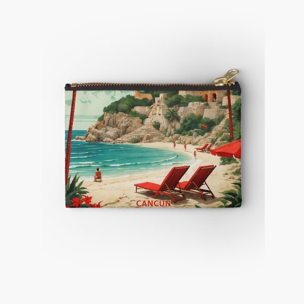 Item preview, Cancun Xcaret Mexico Vintage Poster designed and sold by TravelersGems.