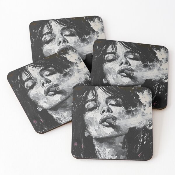 Item preview, Sensual Noir- Exploring the Enigma of Black and White, Palette Knife Textures, and Cigar Whispers designed and sold by OlfactoART Studio.