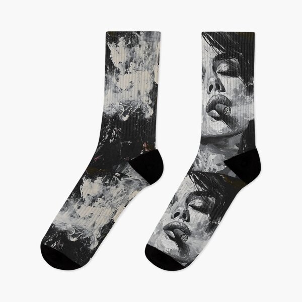 Item preview, Sensual Noir- Exploring the Enigma of Black and White, Palette Knife Textures, and Cigar Whispers designed and sold by OlfactoART Studio.