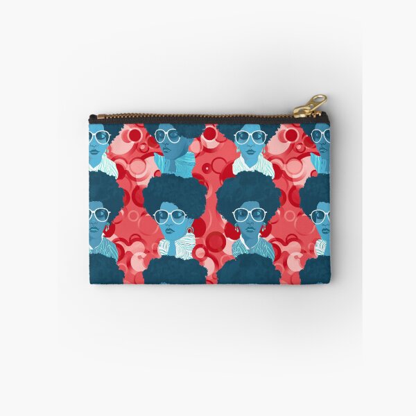 Item preview, Red and Blue Contemporary Retro Groovy women fabric designs designed and sold by Andimoot.