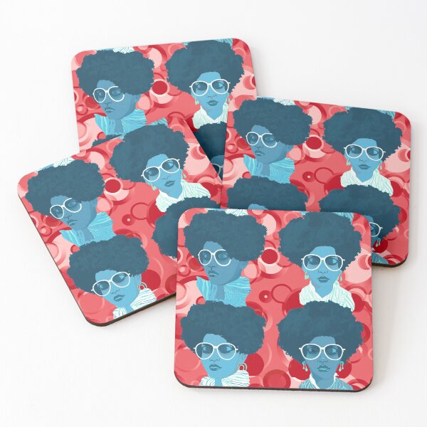 Aperçu de l'œuvre Red and Blue Contemporary Retro Groovy women fabric designs créée et vendue par Andimoot.