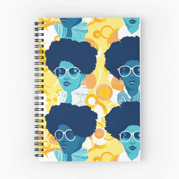 Item preview, Blues and yellows Contemporary Retro Groovy women fabric designs designed and sold by Andimoot.