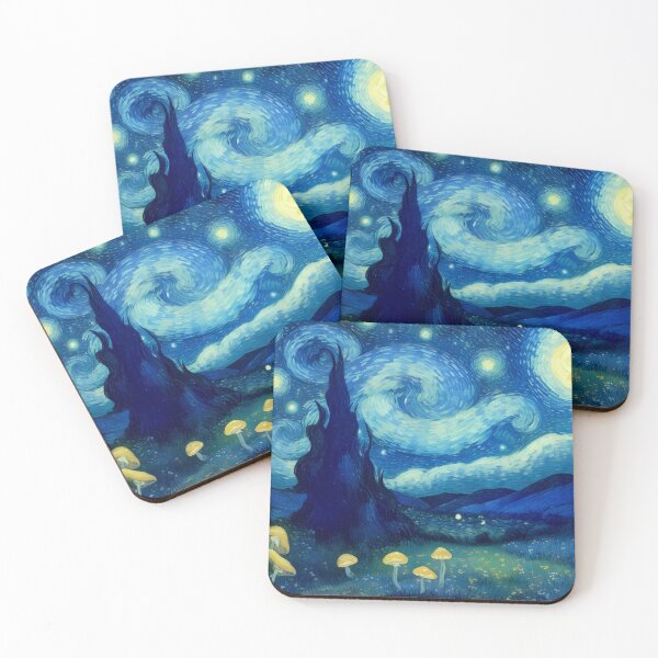 Item preview, Blue Starry Night - Magic Mushroom Forest #33 designed and sold by Scarlet Swan.