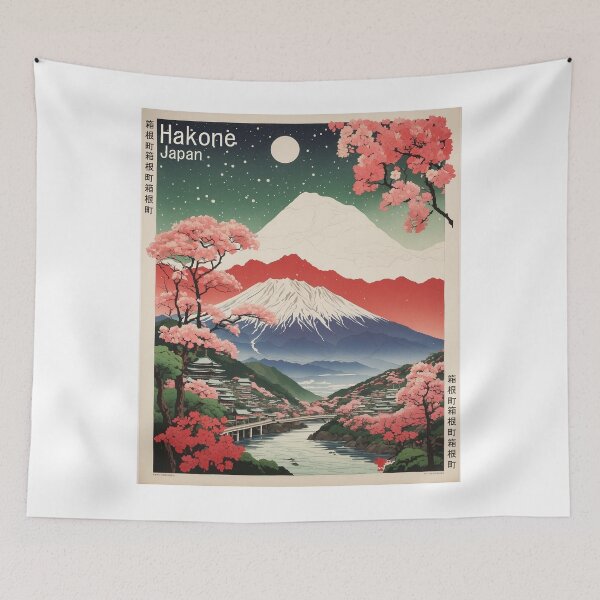 Item preview, Hakone Japan Starry Night Vintage Poster Tourism  designed and sold by TravelersGems.