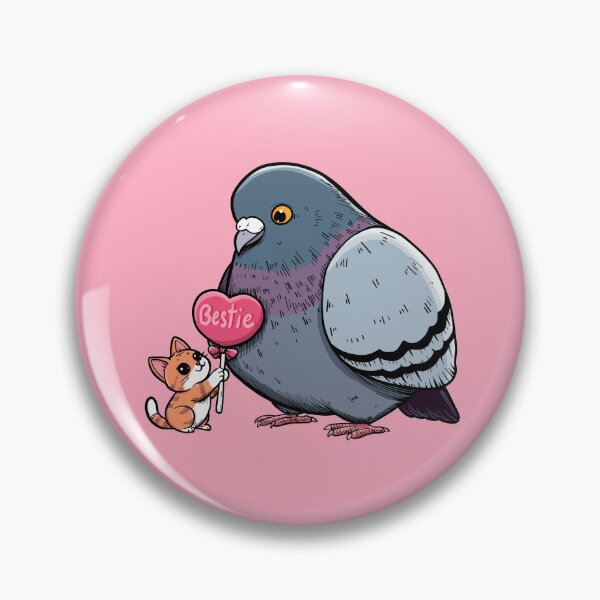 Item preview, Pigeon and Cat Besties designed and sold by KilkennyCat Art.