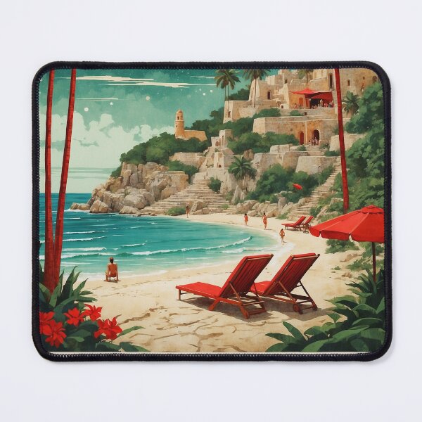 Item preview, Cancun Xcaret Starry Night and Moon Mexico Vintage Poster designed and sold by TravelersGems.