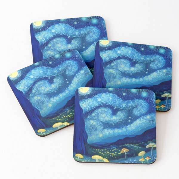 Item preview, Blue Starry Night - Magic Mushroom Forest #34 designed and sold by Scarlet Swan.