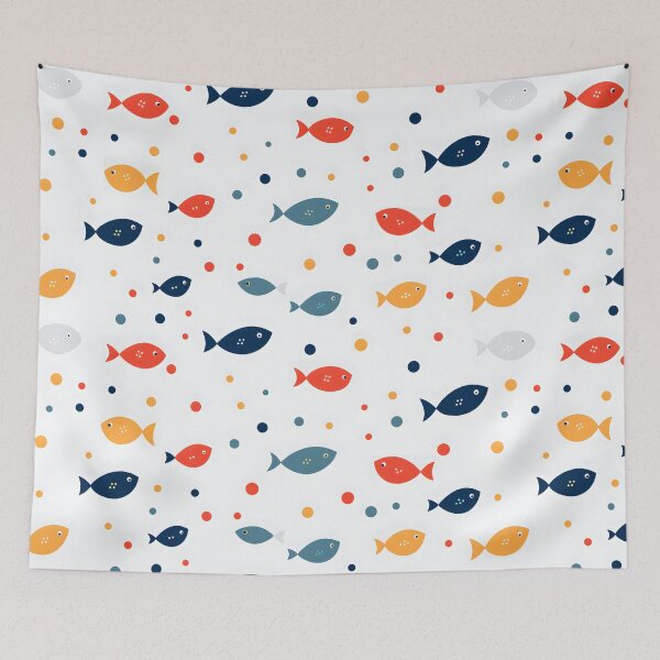 Item preview, Aquatic Charm: Playful Fish in Vivid Hues designed and sold by unimuse.