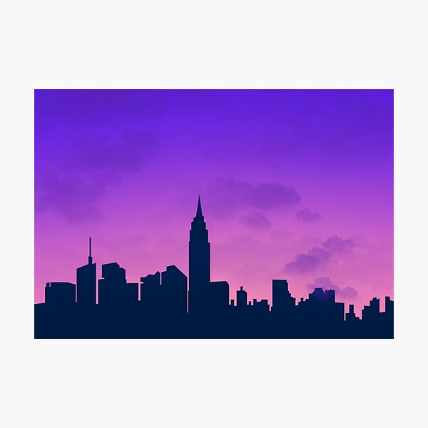 Item preview, Pink candy sky in city background designed and sold by LastRIZing.