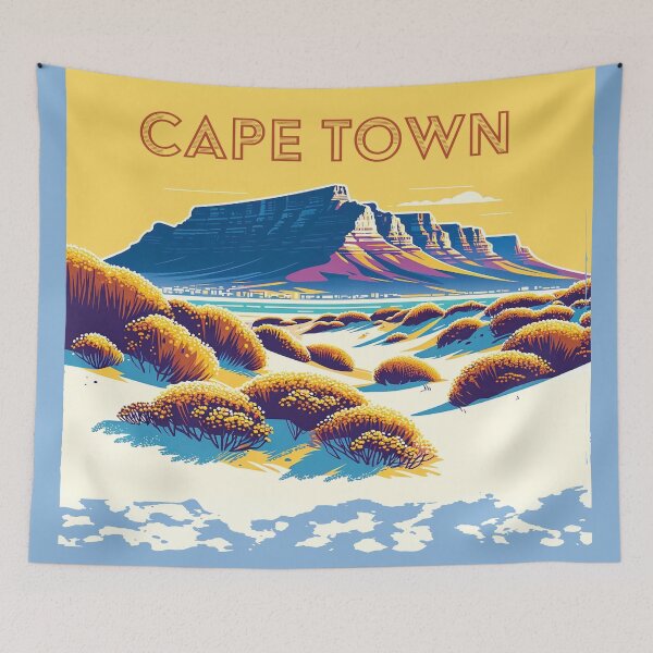 Item preview, Vintage Cape Town Travel Poster Sticker | Howzit South Africa | Explore Table Mountain designed and sold by d247.