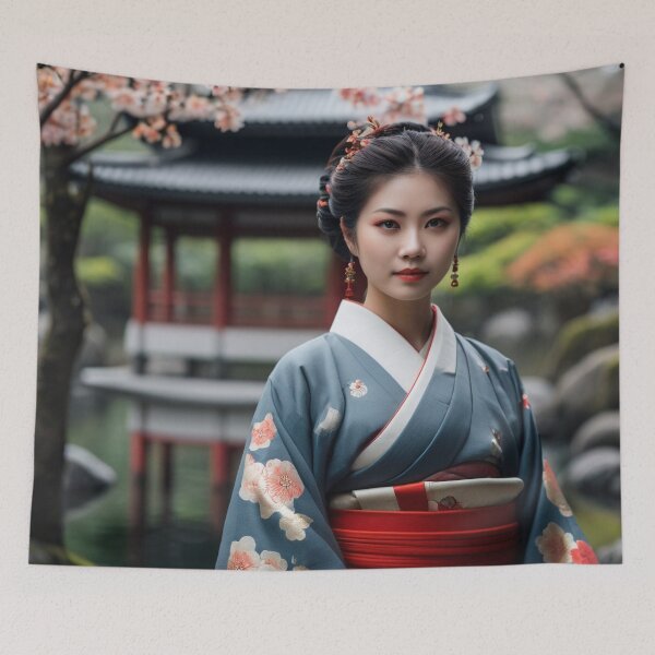 Item preview, Grace Amidst Blossoms | Edo Elegance in Nature designed and sold by Rothnaric.