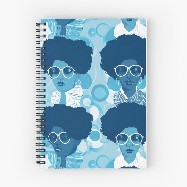 Aperçu de l'œuvre Shades of Blue Contemporary Retro Groovy women fabric designs créée et vendue par Andimoot.