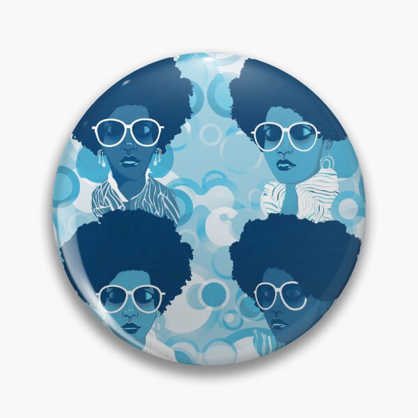 Artikelvorschau, Shades of Blue Contemporary Retro Groovy women fabric designs entworfen und verkauft von Andimoot.