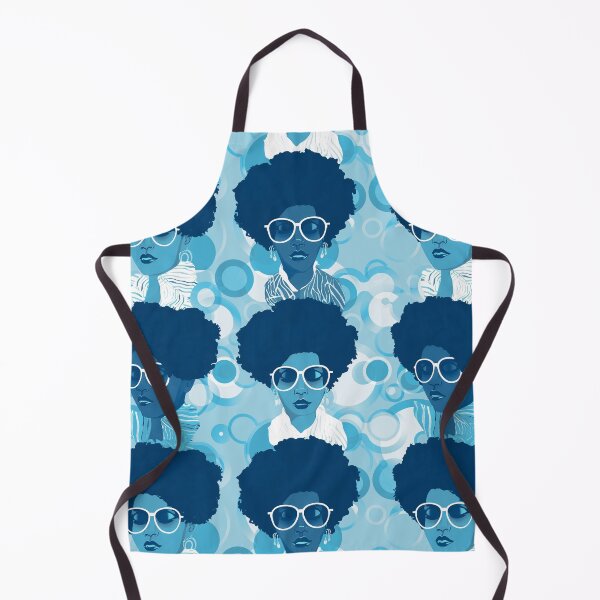 Item preview, Shades of Blue Contemporary Retro Groovy women fabric designs designed and sold by Andimoot.