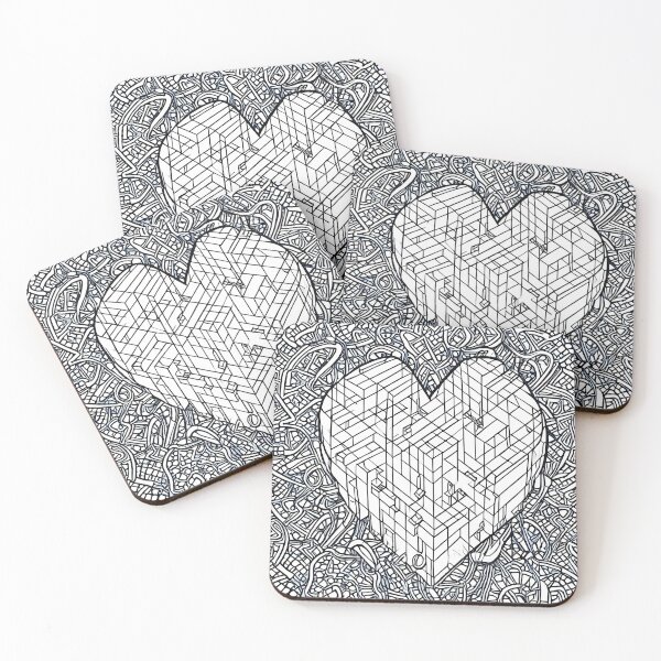 Item preview, Love labyrinth - drawing black and white designed and sold by Klickkunstwerke.