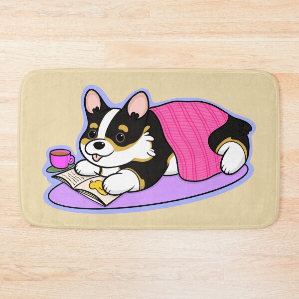 Item preview, Cute Tri Color Corgi, tea and book designed and sold by DrawsCutePaws.