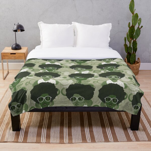 Item preview, Shades of Green Contemporary Retro Groovy women fabric designs designed and sold by Andimoot.