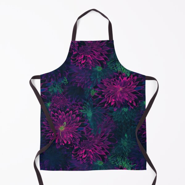 Item preview, bioluminescent fluorescent flower pattern on dark background designed and sold by UmagineArts.