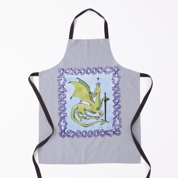 Item preview, Green dragon with a sword illustration, Watercolour whimsical artwork designed and sold by Alika's  Garden.