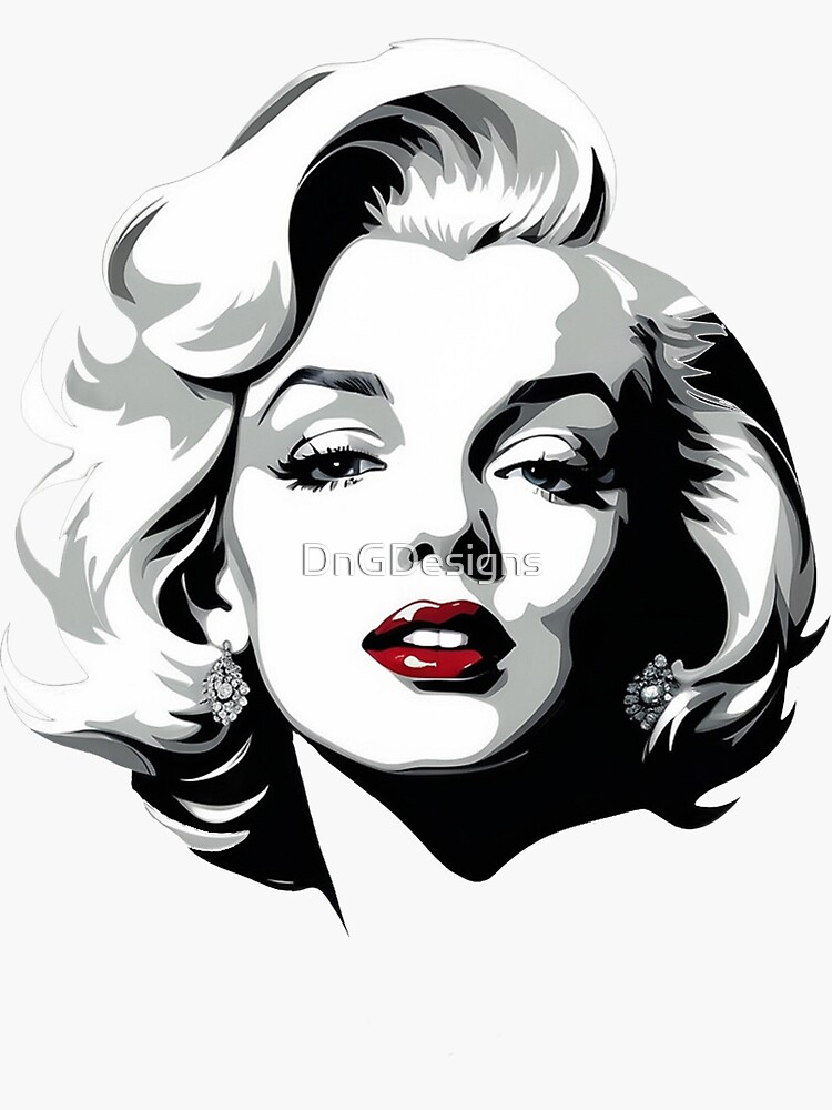 Thumbnail 3 of 3, Sticker, Marilyn Monroe Silhouette designed and sold by DnGDesigns.