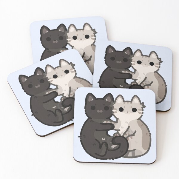 Item preview, Cute Cat Couple- lynx point and black, hugging cats designed and sold by Biszkompt.