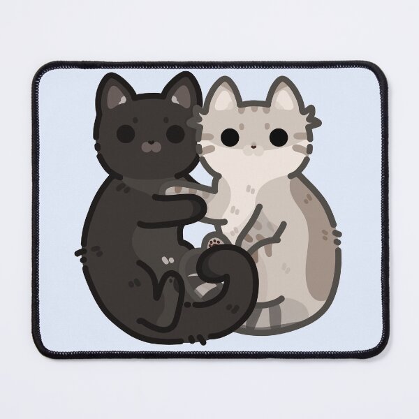 Item preview, Cute Cat Couple- lynx point and black, hugging cats designed and sold by Biszkompt.