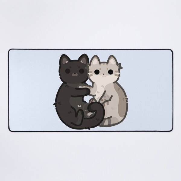 Item preview, Cute Cat Couple- lynx point and black, hugging cats designed and sold by Biszkompt.