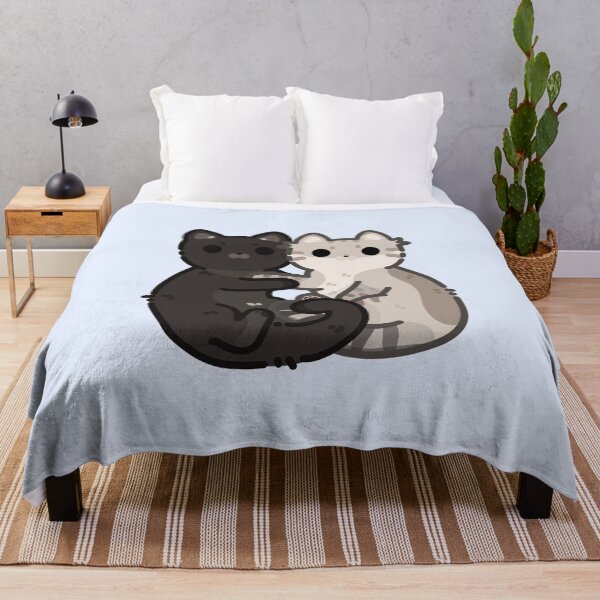 Item preview, Cute Cat Couple- lynx point and black, hugging cats designed and sold by Biszkompt.