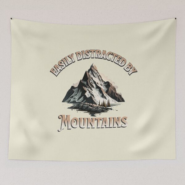 Item preview, Easily Distracted By Mountains camping lovers designed and sold by PRINYOS.