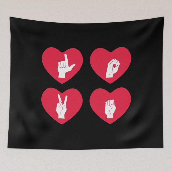 Item preview, ASL Love I - Valentine's Day designed and sold by Lemon Pepper.