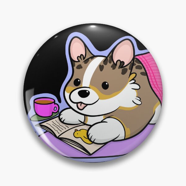 Item preview, Cute Tri Color Corgi, tea and book designed and sold by DrawsCutePaws.