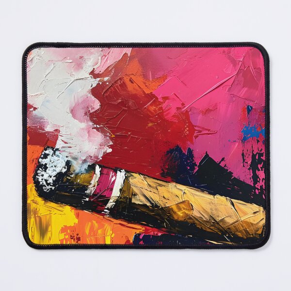 Item preview, Ephemeral Whispers in Brushstrokes- A Visual Ode to the Cigar's Slow Unveiling designed and sold by OlfactoART Studio.